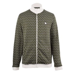 Pretty Green Mens Geometric Zip Neck Track Jacket / Green